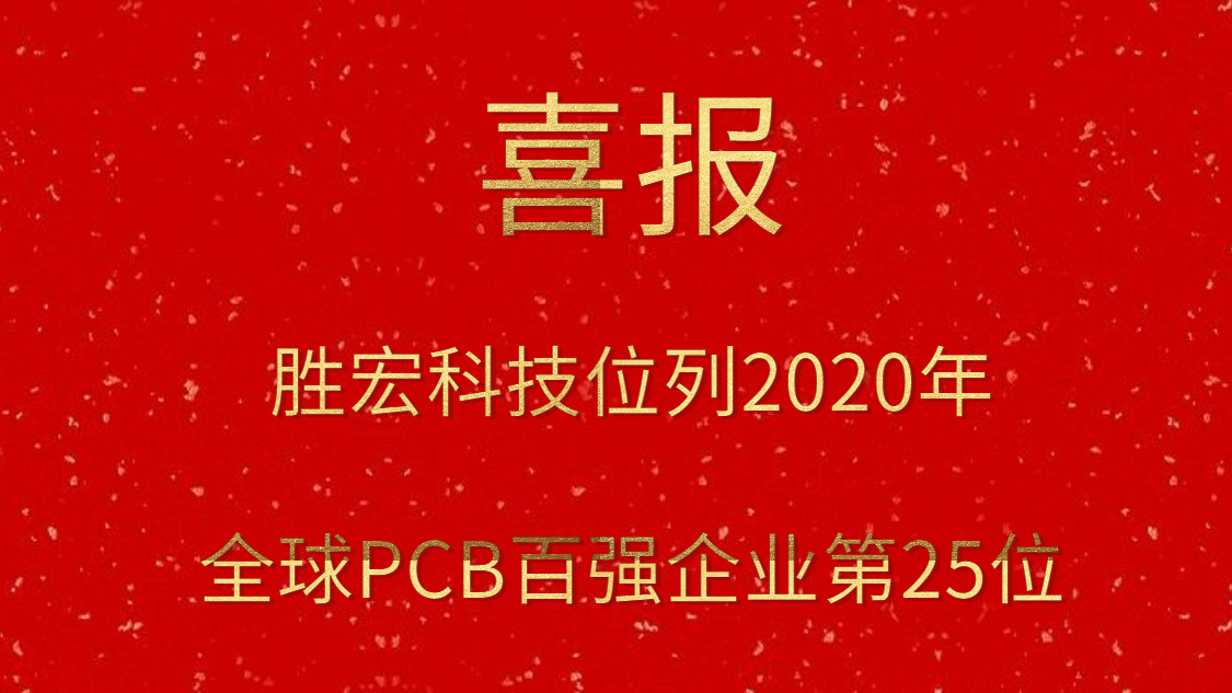 铂莱国际科技位列2020年全球PCB百强企业第25位